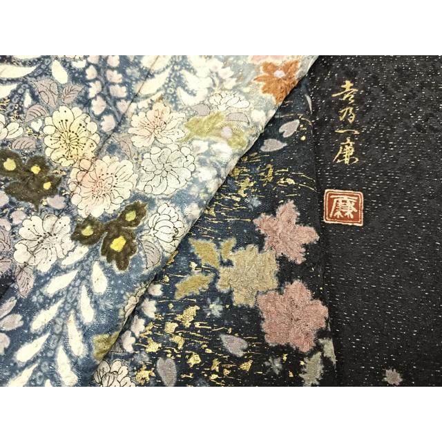平和屋着物●吉乃一廉　幻の辻が花　訪問着　絞り　暈し染め　金彩　銀通し地　正絹　逸品　AABF5359ph 平和屋着物○吉乃一廉 幻の辻が花 訪問着 絞り 暈し染め 金彩 銀通し地