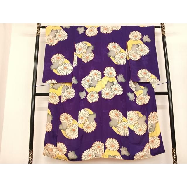 平和屋着物●アンティーク　大正ロマン　小紋　草花文　正絹　逸品　AABF5419fy 平和屋着物○アンティーク 大正ロマン 小紋 草花文 正絹 逸品