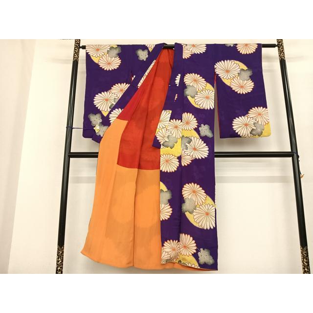 平和屋着物●アンティーク　大正ロマン　小紋　草花文　正絹　逸品　AABF5419fy 平和屋着物○アンティーク 大正ロマン 小紋 草花文 正絹 逸品