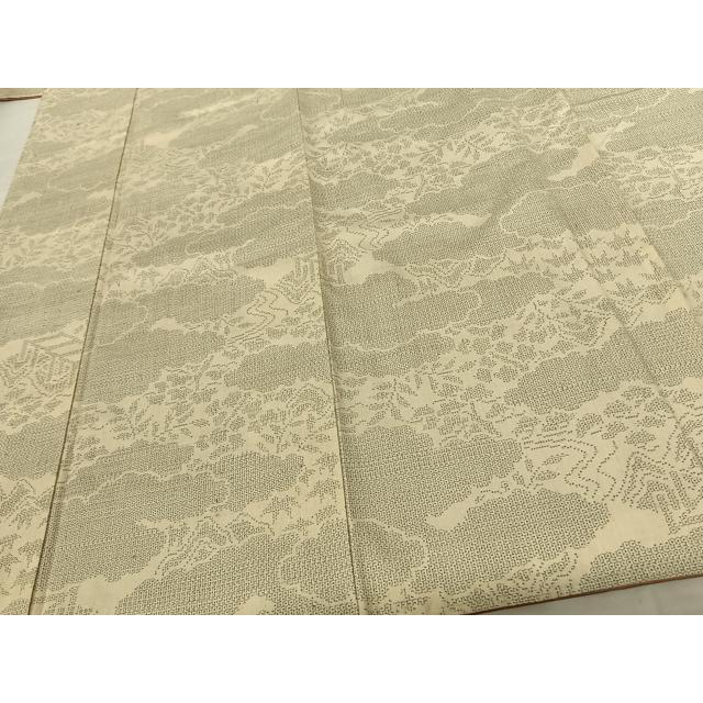 平和屋着物●結城紬　100亀甲　雲取り文　証紙付き　正絹　逸品　未使用　AABF5475fy