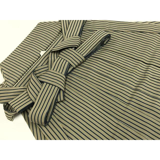 平和屋着物＊夏物 男性 行灯袴 絽 縞 正絹 逸品 未使用 AABF5900fy