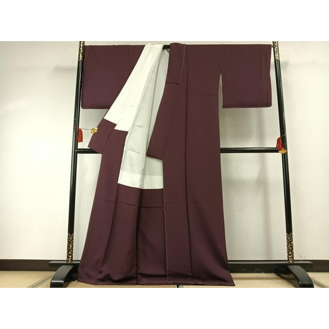 平和屋着物○上質な色無地 紫鳶色 正絹 逸品 未使用 AABF5927fy : 平和
