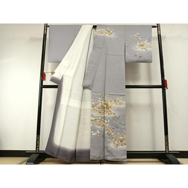 平和屋着物○創業460年・千總 訪問着 駒刺繍 風景花文 暈し染め 金彩 