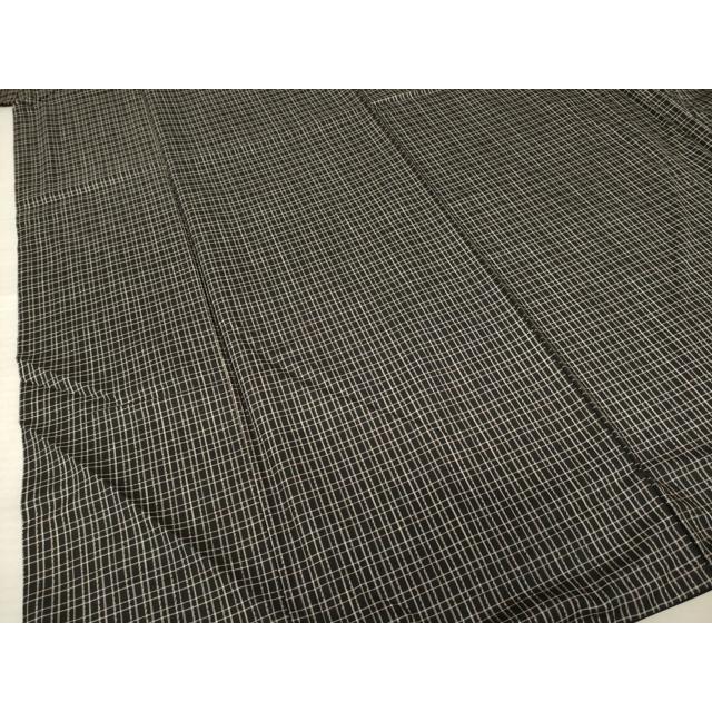 平和屋着物●本場縞大島紬　珊瑚の格子　丸恵謹製　証紙付き　正絹　逸品　AABF6175ck 平和屋着物○本場縞大島紬 珊瑚の格子 丸恵謹製 証紙付き 正絹 逸品