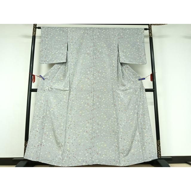 平和屋着物▽上質な小紋　単衣　宝尽くし文　正絹　逸品　AABF6654jh 平和屋着物▽上質な小紋 単衣 宝尽くし文 正絹 逸品 AABF6654jh : 平和