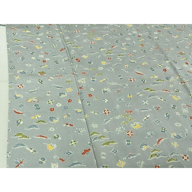 平和屋着物▽上質な小紋　単衣　宝尽くし文　正絹　逸品　AABF6654jh 平和屋着物▽上質な小紋 単衣 宝尽くし文 正絹 逸品 AABF6654jh : 平和