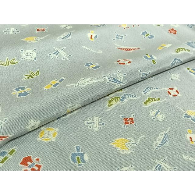 平和屋着物▽上質な小紋　単衣　宝尽くし文　正絹　逸品　AABF6654jh 平和屋着物▽上質な小紋 単衣 宝尽くし文 正絹 逸品 AABF6654jh : 平和