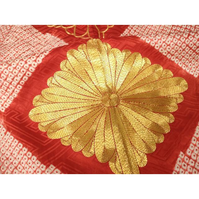 平和屋着物●豪華振袖　駒刺繍　絞り　花菱文　金彩　正絹　逸品　AABF7071ck 平和屋着物○豪華振袖 駒刺繍 絞り 花菱文 金彩 正絹 逸品 AABF7071ck