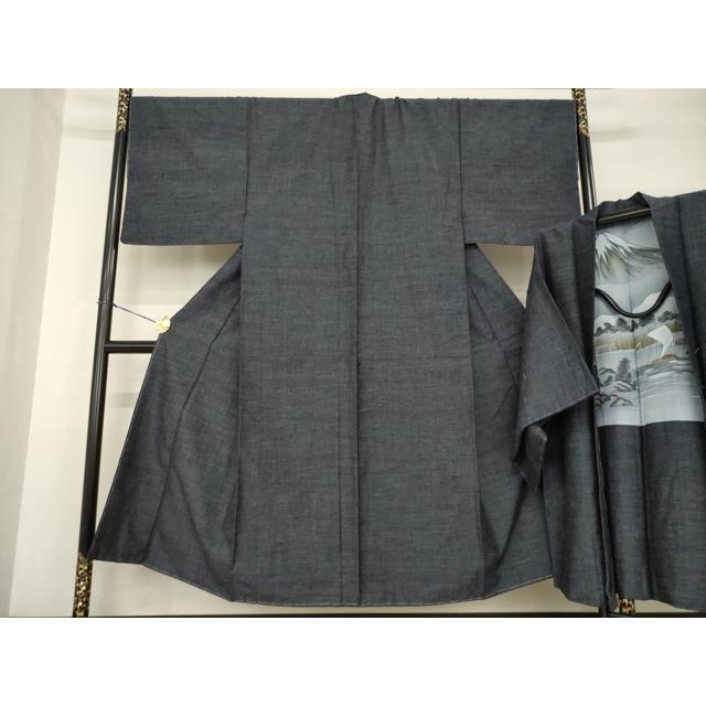 平和屋着物●男性　結城紬　アンサンブル　杢　正絹　逸品　未使用　AABF8228ck 平和屋着物○男性 結城紬 アンサンブル 杢 正絹 逸品 未使用