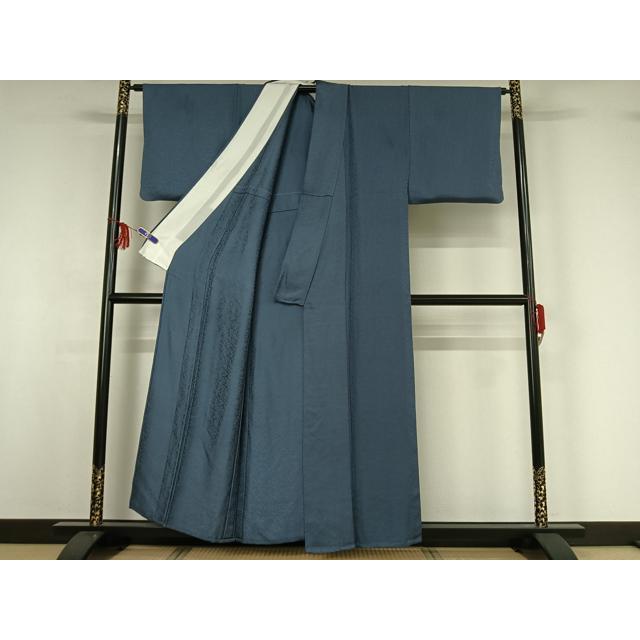 平和屋着物▽上質な色無地 単衣 草花地紋 薄縹色 正絹 逸品 AABF8297jh