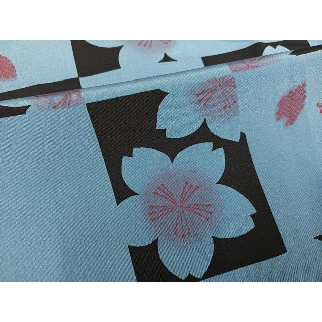 平和屋着物○男性 長襦袢 無双仕立て 市松桜文 正絹 逸品 AABF8800ph