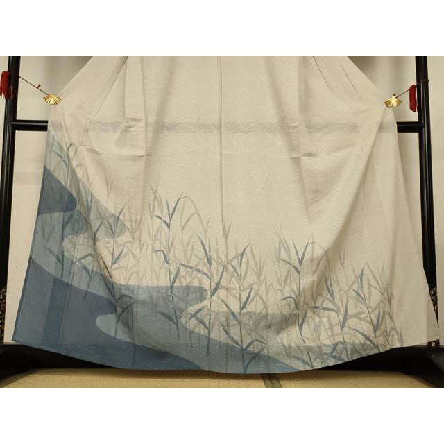 平和屋着物＊夏物　訪問着　絽　流水枝葉文　正絹　逸品　AABF9423jd_2