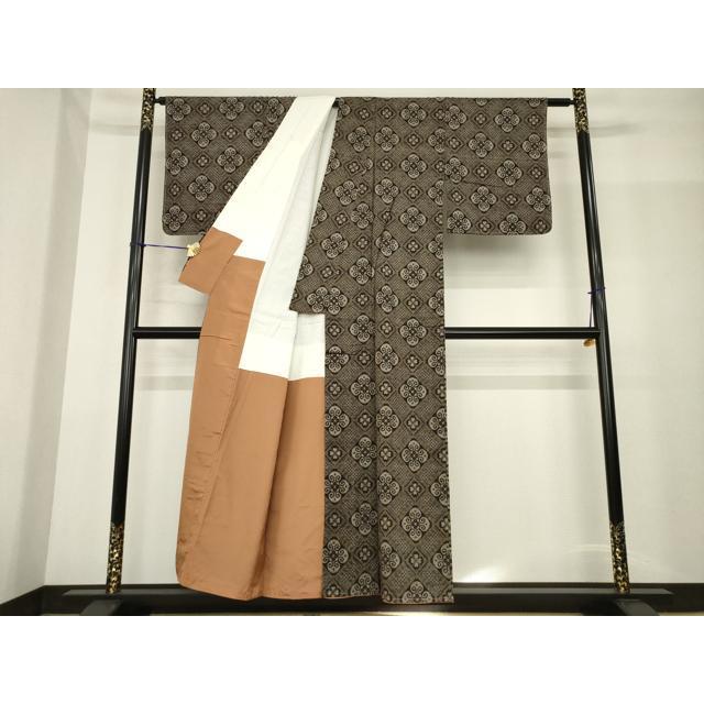 平和屋着物○男性 本場大島紬 龍郷絣 アンサンブル 花菱文 正絹 逸品