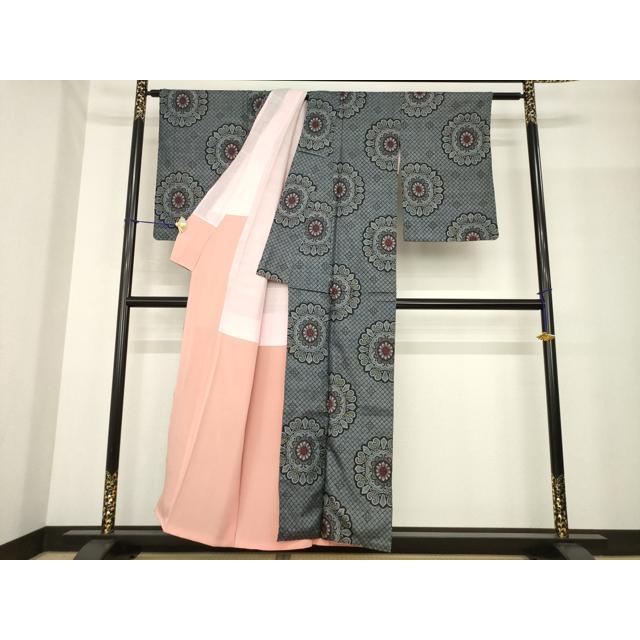 平和屋着物○本場大島紬 割込絣 舞花文 正絹 逸品 AABF9676ckの通販は