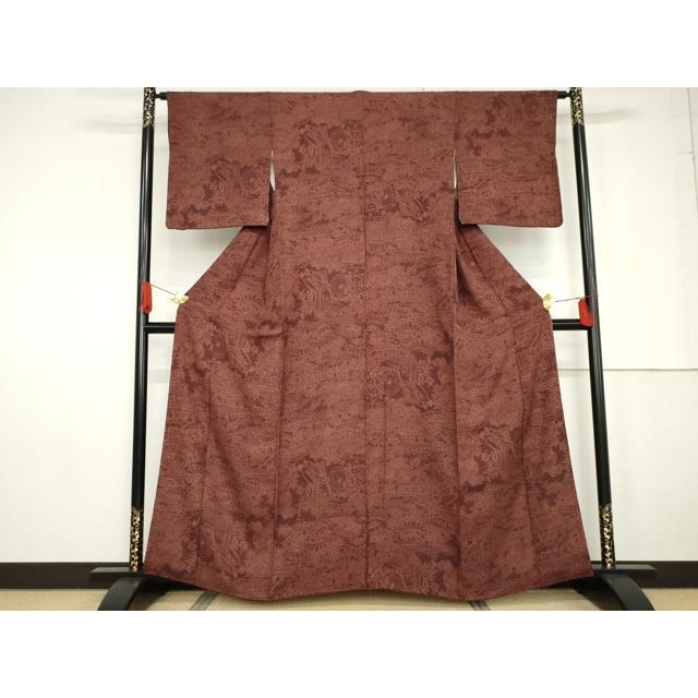 平和屋着物●江戸小紋　作家物　御所車吉祥花文　正絹　逸品　AABG0387cs