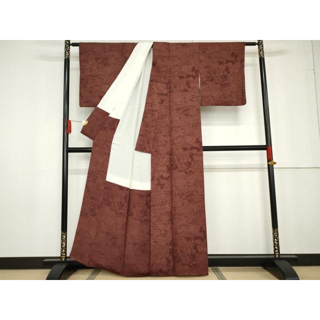 平和屋着物●江戸小紋　作家物　御所車吉祥花文　正絹　逸品　AABG0387cs