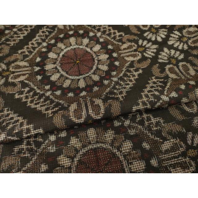 平和屋着物●本場大島紬　割込絣　花菱文　正絹　逸品　AABG0806ck 平和屋着物○本場大島紬 割込絣 花菱文 正絹 逸品 AABG0806ck : 平和屋