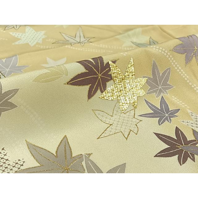 平和屋着物▽訪問着　単衣　駒刺繍　舞葉文　暈し染め　金彩　正絹　逸品　AABG1031jh_5