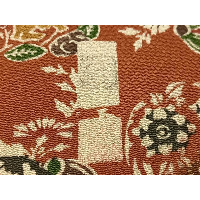 平和屋着物●江戸紅型　五味桂子　訪問着　型染め　花鳥舞蝶文　兎　鬼しぼ縮緬　正絹　逸品　未使用　AABG1058ph_6