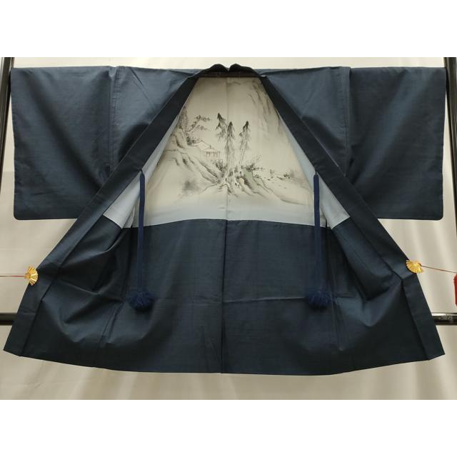 平和屋着物○男性 本場大島紬 アンサンブル 長襦袢(袷)セット 100亀甲