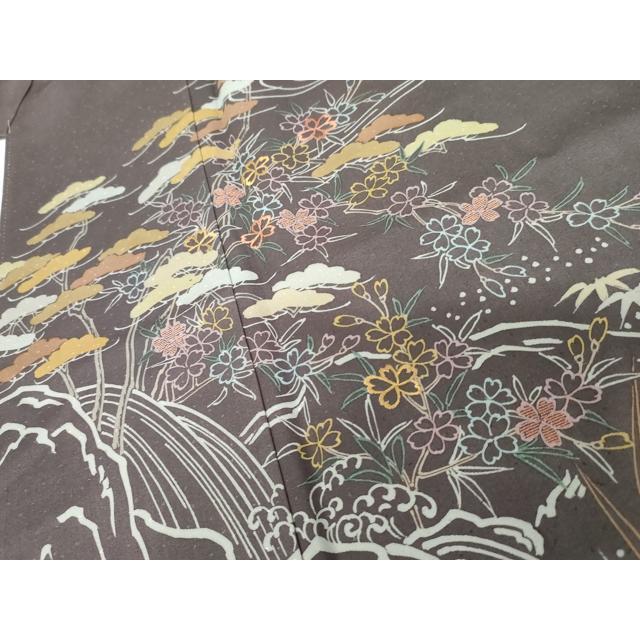 平和屋着物○創業460年・千總 訪問着 刺繍 松竹梅流水風景文 三越扱い 