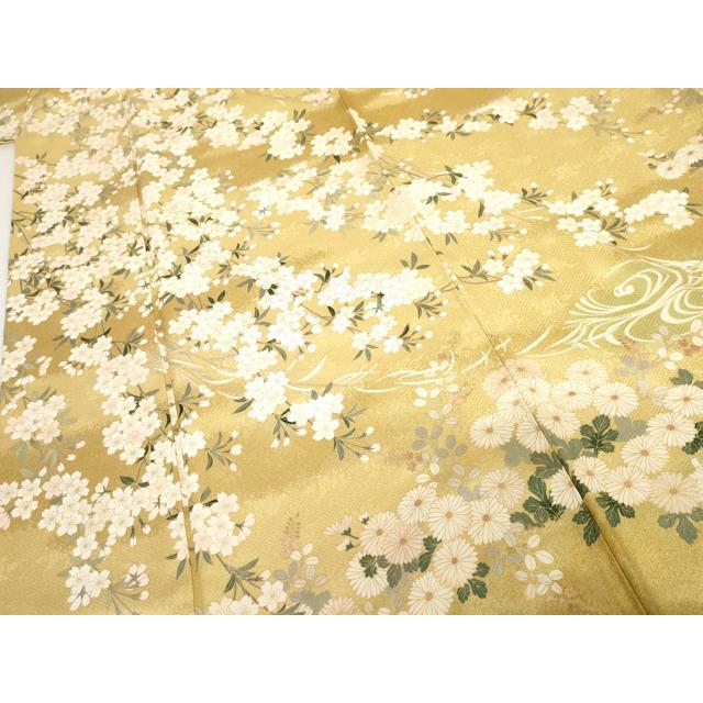 平和屋着物●訪問着　駒刺繍　枝垂れ桜文　暈し染め　金彩　正絹　逸品　AABG2711cs