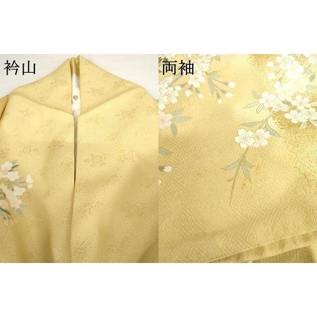 平和屋着物●訪問着　駒刺繍　枝垂れ桜文　暈し染め　金彩　正絹　逸品　AABG2711cs