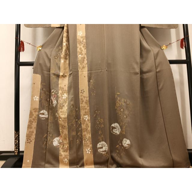 平和屋着物●訪問着　刺繍　雪輪枝花文　金彩　正絹　逸品　未使用　AABG2816ph