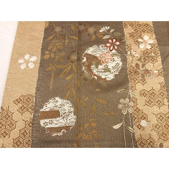 平和屋着物●訪問着　刺繍　雪輪枝花文　金彩　正絹　逸品　未使用　AABG2816ph