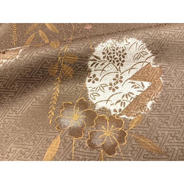 平和屋着物●訪問着　刺繍　雪輪枝花文　金彩　正絹　逸品　未使用　AABG2816ph