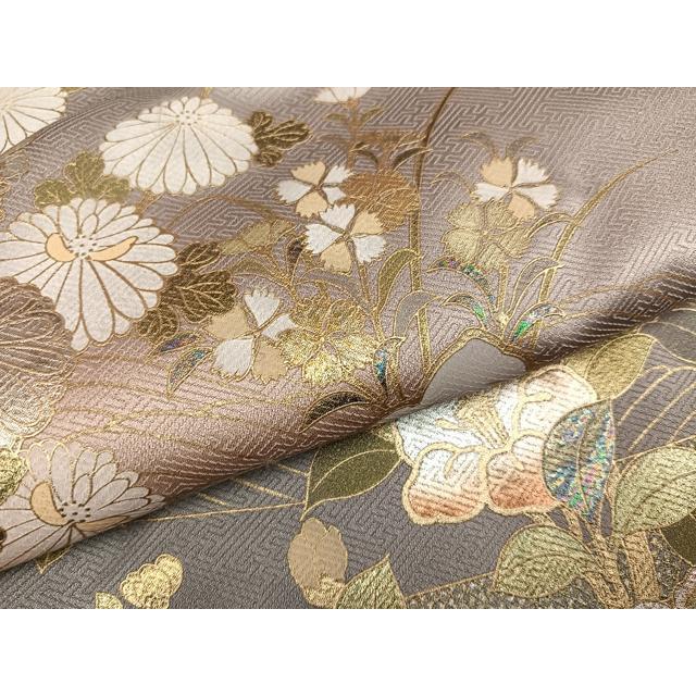 平和屋着物●訪問着　エ霞枝花文　暈し染め　金銀彩　正絹　逸品　AABG3411ph