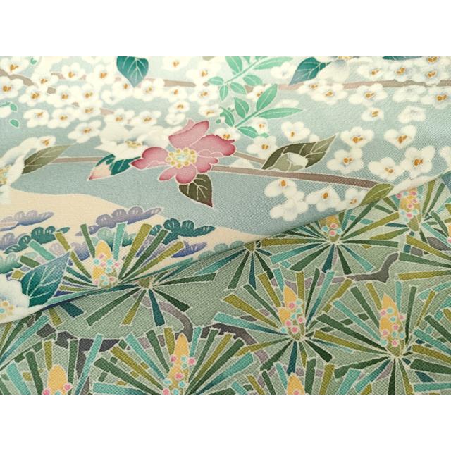 平和屋着物●本加賀友禅作家　前川哲　色留袖　梅松花文　暈し染め　正絹　逸品　AABG3513cs_5