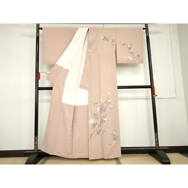 平和屋着物●糸目友禅作家　滝沢晃　訪問着　枝花文　正絹　逸品　AABG3633cs_1
