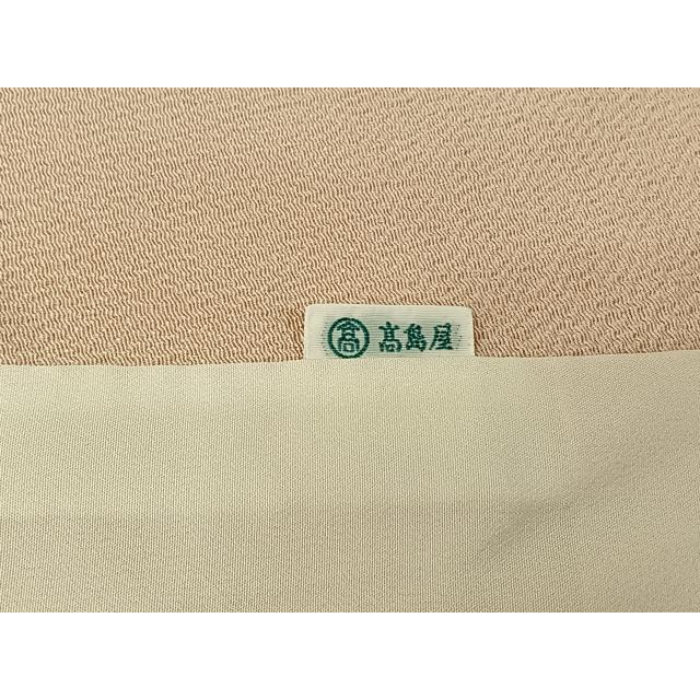 平和屋着物▽上質な色無地 単衣 肌色 鬼しぼ縮緬 高島屋扱い 正絹 逸品