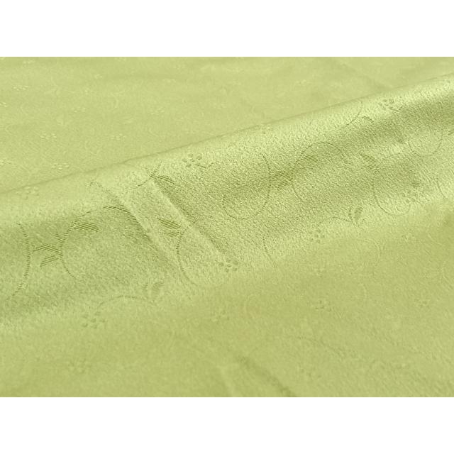平和屋着物▽上質な色無地　単衣　花唐草地紋　若菜色　正絹　逸品　AABG3776jh_5