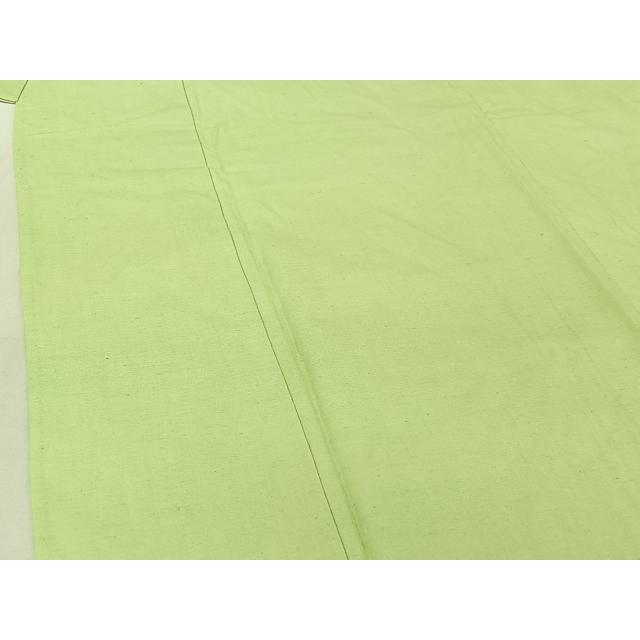 平和屋着物▽上質な紬　単衣　若菜色　正絹　逸品　AABG3790jh_3