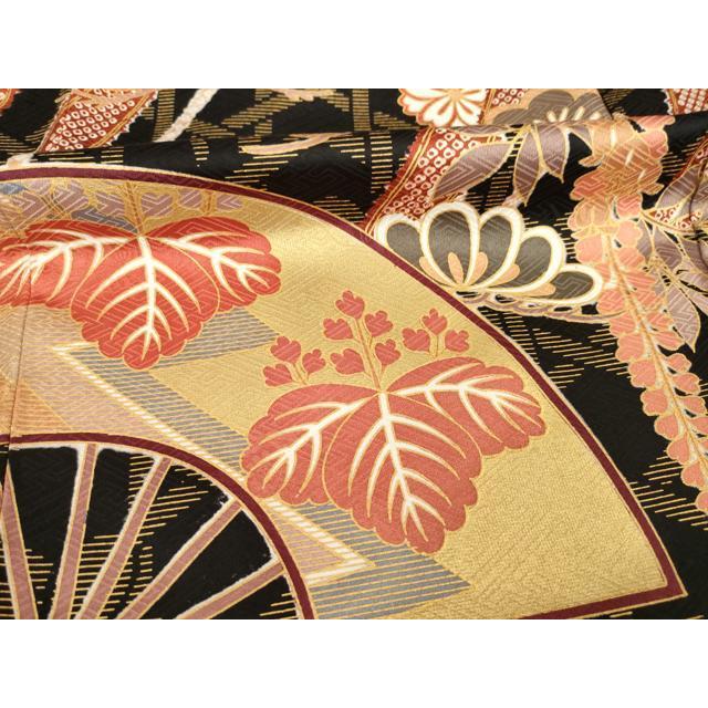 平和屋着物●豪華振袖　扇面吉祥花文　高島屋扱い　正絹　逸品　AABG4059ck 平和屋着物○豪華振袖 扇面吉祥花文 高島屋扱い 正絹 逸品 AABG4059ck
