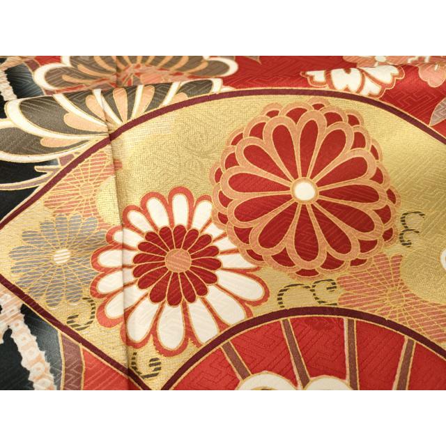 平和屋着物●豪華振袖　扇面吉祥花文　高島屋扱い　正絹　逸品　AABG4059ck 平和屋着物○豪華振袖 扇面吉祥花文 高島屋扱い 正絹 逸品 AABG4059ck