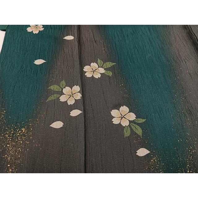 平和屋着物●パリコレクション　ファッションモデル・デザイナー　山口小夜子　振袖　舞桜文　暈し染め　金彩　正絹　逸品　AABG4120ph_3