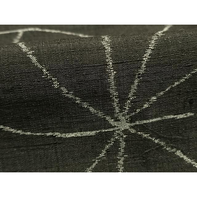 平和屋着物●上質な紬　捩花　黒地　正絹　逸品　AABG4455fy_4