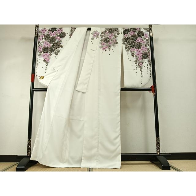 平和屋着物●小振袖　二尺袖　草花文　百合　黒地　洗える着物　AABG6675cs 平和屋着物○小振袖 二尺袖 草花文 洗える着物 DABC2909udの通販 by