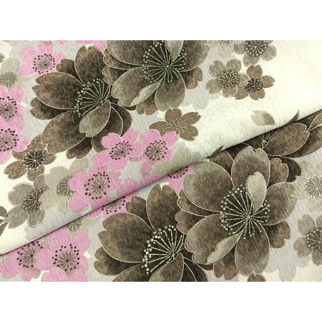 平和屋着物●小振袖　二尺袖　草花文　百合　黒地　洗える着物　AABG6675cs 平和屋着物○小振袖 二尺袖 草花文 洗える着物 DABC2909udの通販 by