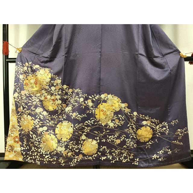 平和屋着物●銀座きしや　色留袖　駒刺繍　雪輪枝花文　金彩　正絹　逸品　未使用　AABG4543fy