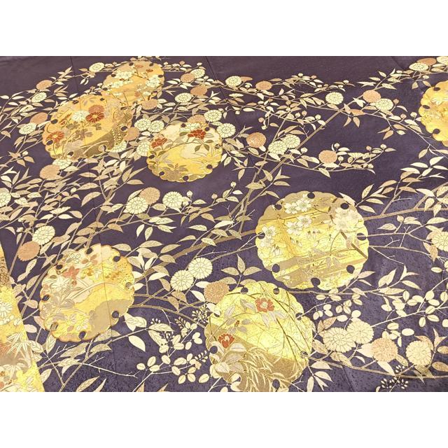 平和屋着物●銀座きしや　色留袖　駒刺繍　雪輪枝花文　金彩　正絹　逸品　未使用　AABG4543fy