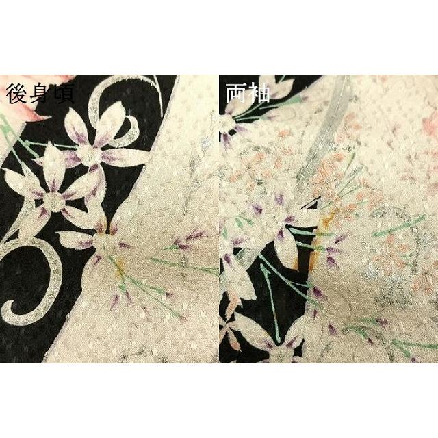 平和屋着物○創業460年・千總 振袖 草花文 銀彩 正絹 逸品 AABG4551fy 