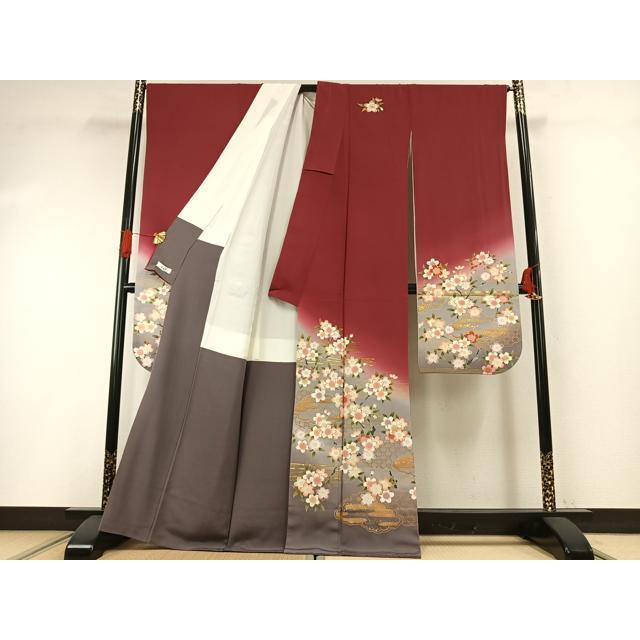 平和屋着物○ファッションデザイナー 花井幸子 振袖 駒刺繍 雲取り花文