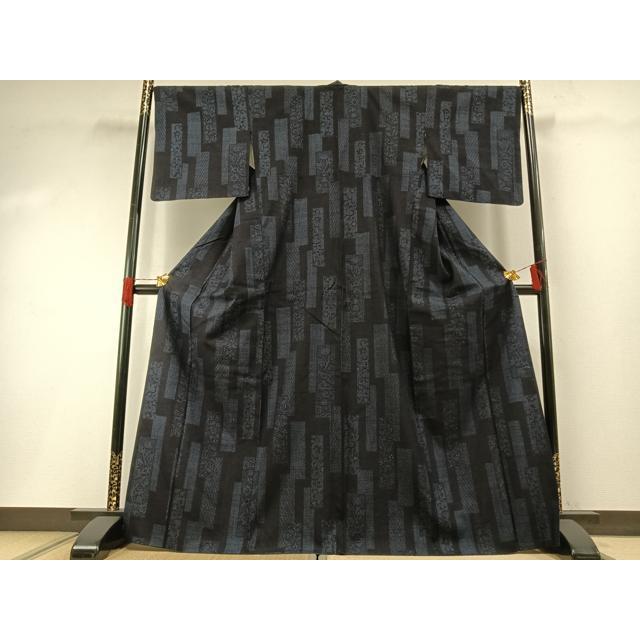 平和屋着物●本場結城紬　重要無形文化財　80亀甲　色紙文　高島屋扱い　正絹　逸品　AABG4797fy