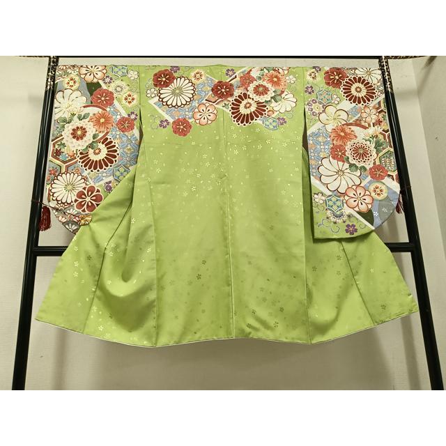 平和屋着物●小振袖　二尺袖　総絞り　正絹　逸品　AABG4340fy 平和屋着物□小振袖 二尺袖 紬地 亀甲花文 正絹 逸品 AABI4023sxの通販