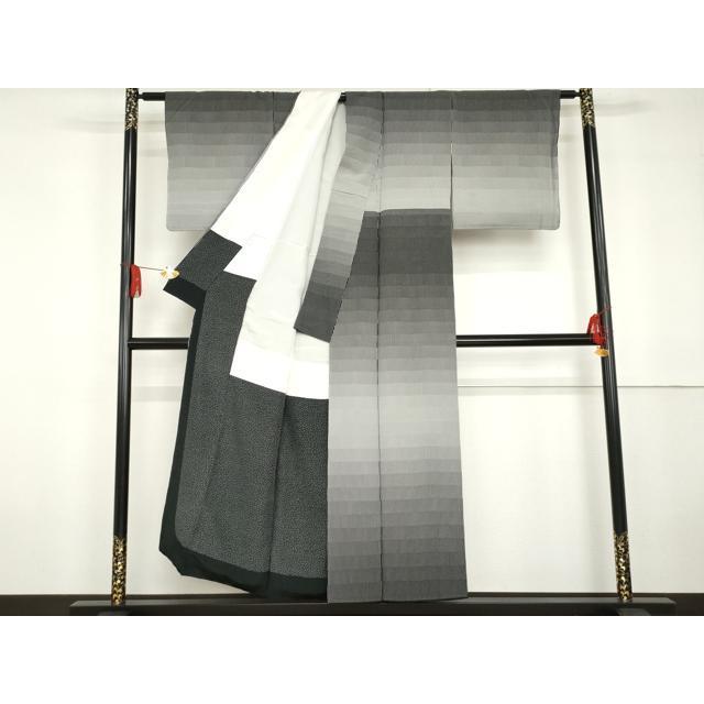 平和屋着物●伝統工芸士　田島輝久　江戸小紋　変わり縞　正絹　逸品　AABG5303cs 平和屋着物○伝統工芸士 田島輝久 江戸小紋 変わり縞 正絹 逸品
