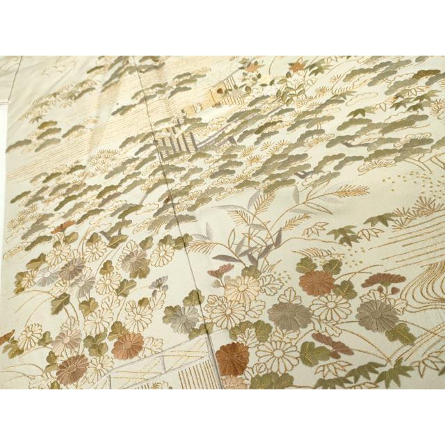 平和屋着物●訪問着　総刺繍　松竹梅　風景文　金糸　金彩　正絹　逸品　AABG5439cs_4